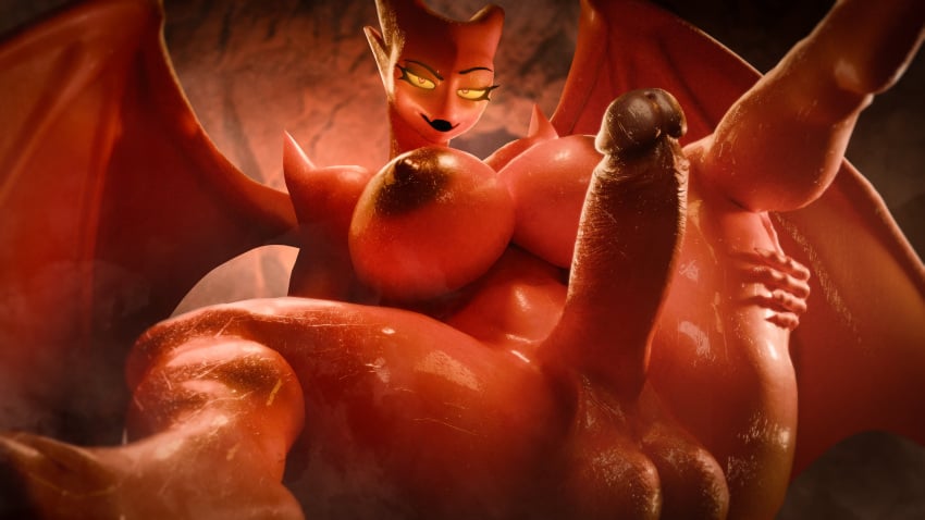 3d_(artwork) absurd_res anatoly_var anthro areola balls big_areola big_breasts big_penis breasts dark_glans dark_nipples darkened_glans demon digital_media_(artwork) digitigrade erection eyebrows fangs futanari genitals glistening glistening_body glistening_skin gynomorph half-closed_eyes hand_on_leg hand_on_own_leg hand_on_own_thigh hand_on_thigh hi_res huge_breasts humanoid_genitalia humanoid_penis intersex looking_at_viewer lucia_(satina) membrane_(anatomy) membranous_wings narrowed_eyes nude_anthro nude_gynomorph nude_intersex open_mouth penis raised_eyebrow raised_leg red_body red_skin satina_(series) smile smiling_at_viewer smug smug_face solo spread_legs spreading teeth thick_thighs wet wet_body wings yellow_sclera