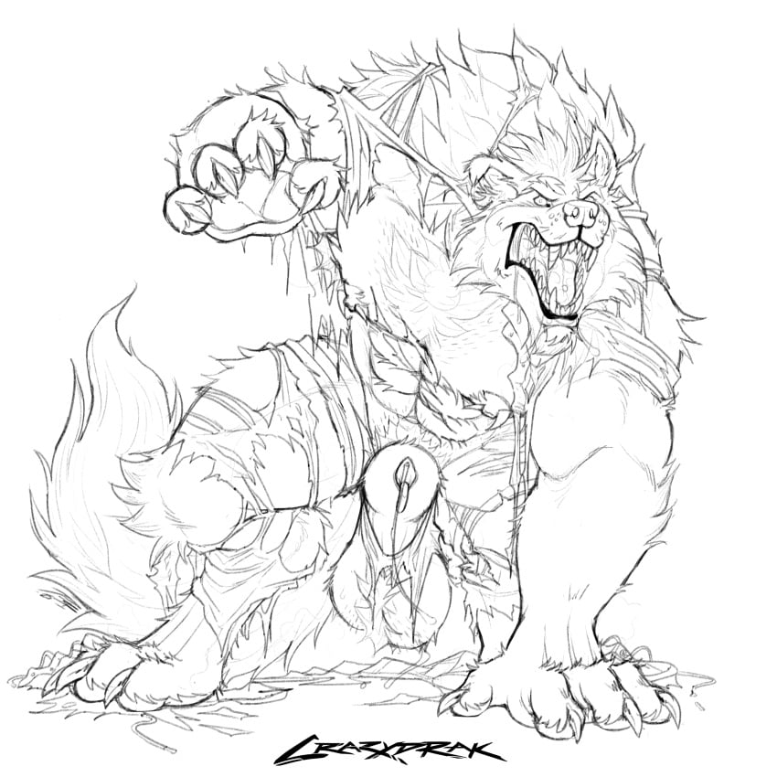 1:1 abs absurd_res animal_genitalia anthro ball_tuft balls barazoku bodily_fluids body_hair canid canine cheek_tuft chest_tuft clothing comic crazydrak dripping drooling facial_tuft fangs furgonomics furry-specific_piercing genital_fluids genital_piercing genitals hairy_balls hi_res knee_tuft large_penis leg_tuft looking_at_viewer male mammal monochrome muscular muscular_anthro muscular_male mythological_canine mythological_creature mythology neck_tuft nipple_piercing nipples open_mouth pecs penis penis_tip piercing precum precum_drip saggy_balls saliva saliva_string sharp_teeth sheath sheath_piercing simple_background solo teeth tongue tongue_piercing tongue_stud torn_clothing tuft werecanid werecanine werecreature werewolf