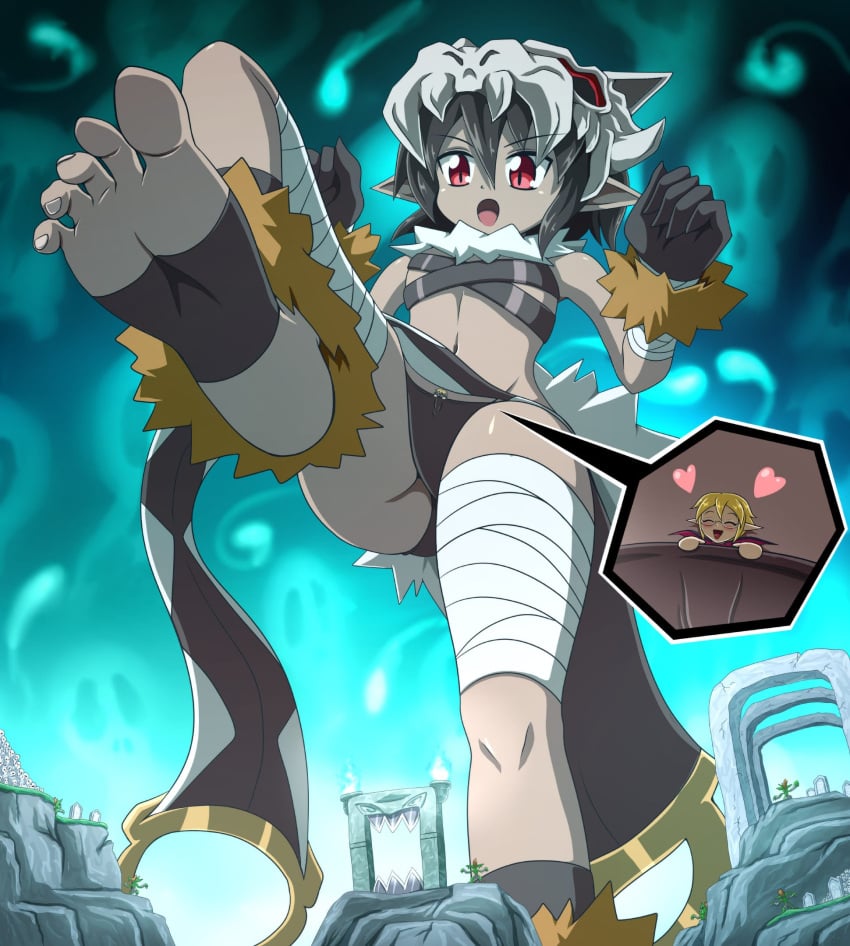 disgaea disgaea_4 disgaea_5 giantess heart jenny_secret nippon_ichi_software panties professor_(disgaea) sorcerer_(disgaea) thick_thighs thighs undead_(disgaea) upskirt yuri