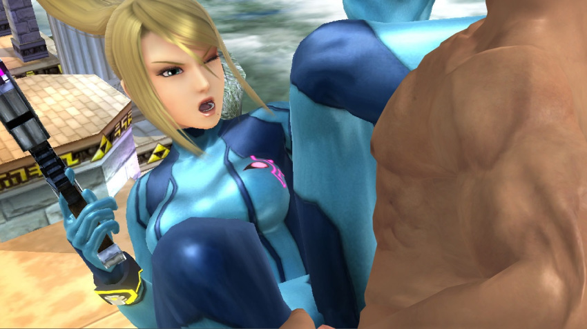 3d blonde_hair blue_eyes breasts clothed_female_nude_male dead_or_alive forced held_down jann_lee large_breasts metroid missionary nintendo penetration photoshop rape samus_aran vaginal_penetration