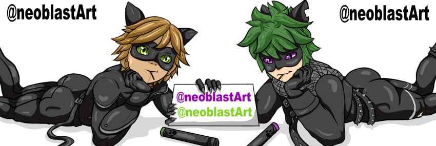 adrien_agreste ass ass_visible_through_thighs bunny_ears bunnysuit cat_noir chat_noir claw_noir fuckboy gay latex_clothing latex_gloves latex_suit male_only miraculous:_tales_of_ladybug_and_cat_noir miraculous_ladybug neoblast no_visible_genitalia posing re-verse_adrien thing