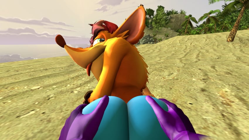 3d anthro ass_focus ass_grab big_ass butt_grab crash_(series) crash_bandicoot first_person_view furry furry_male gay grabbing_ass grabbing_from_behind hand_on_butt joemike looking_at_viewer male male_only naughty_dog rear_view thick_ass thick_thighs tongue_out wide_hips