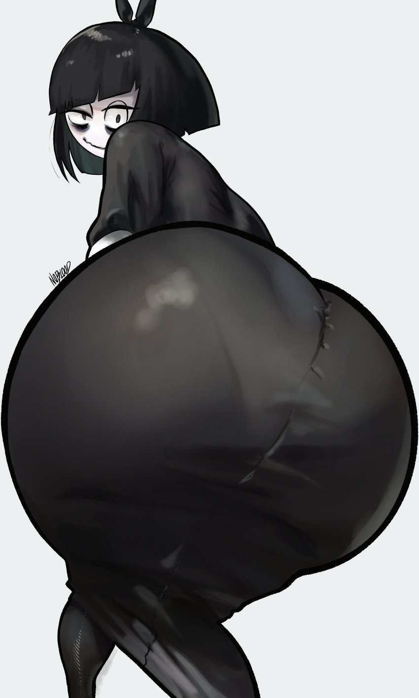 1girls ass ass_in_dress bags_under_eyes big_ass black_hair bottom_heavy bubble_butt clothing creepy_susie dat_ass dress dumptruck_ass fat_ass female female_only goth goth_girl huge_ass large_ass looking_at_viewer looking_back massive_ass noblood pantylines png rear_view ryandomonica smile solo the_oblongs thick_ass thick_thighs thunder_thighs white_skin wide_hips