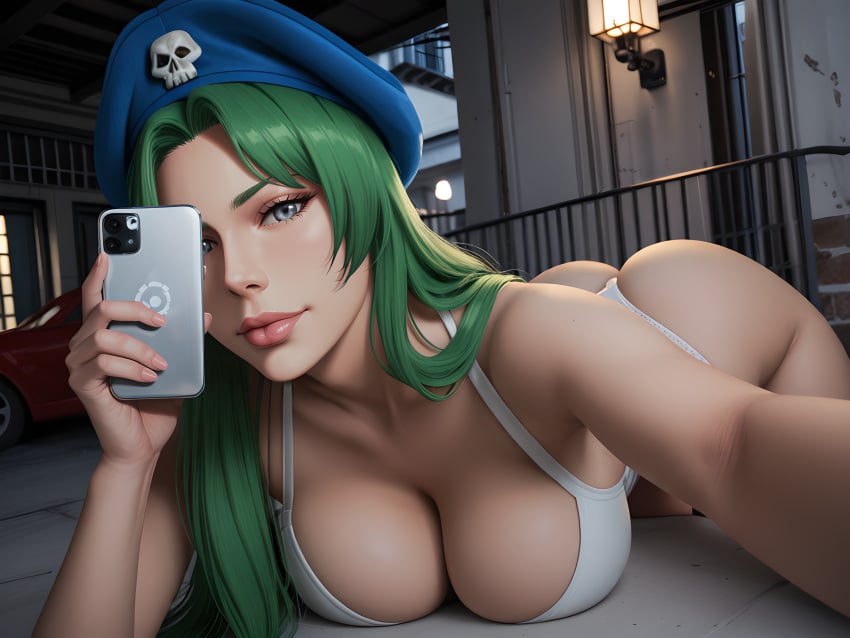 1girls ai_generated bleach bleach:_the_thousand-year_blood_war cleavage curvaceous curvaceous_body curves curvy curvy_body curvy_female curvy_figure female female_only green_hair hourglass_figure infiniteskull inner_sideboob light-skinned_female light_skin nelliel_tu_odelschwanck sideboob solo solo_female voluptuous voluptuous_female