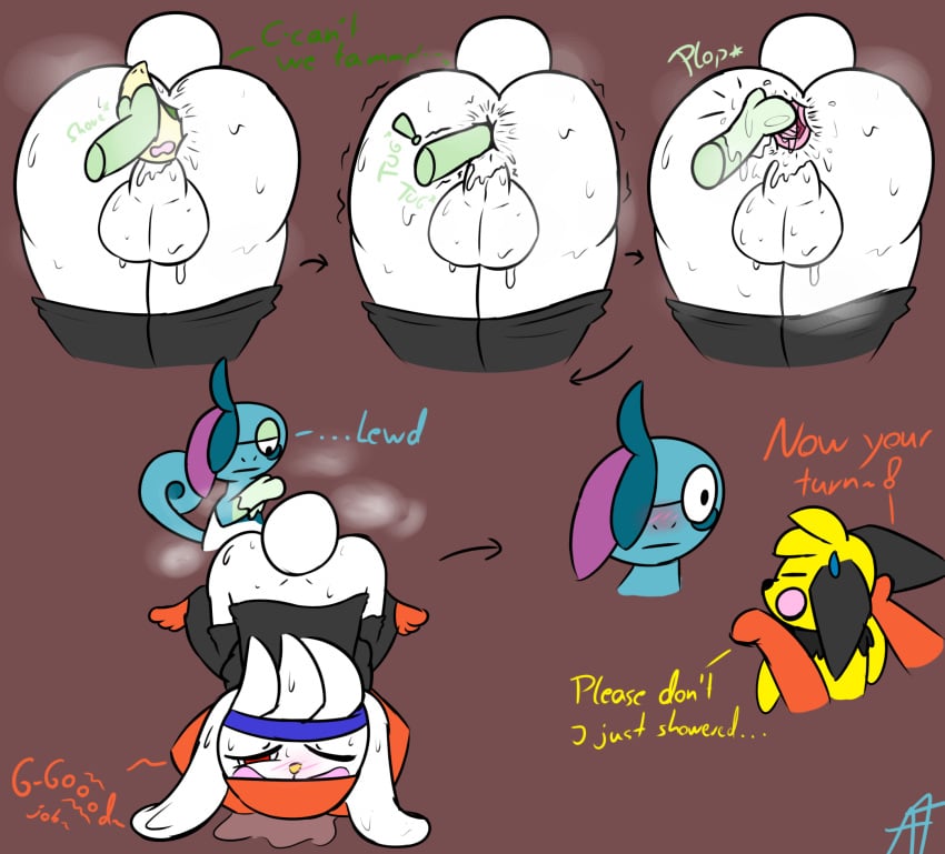 afraidpichu anal_vore anthro_pred bodily_fluids drizzile feral furry generation_2_pokemon generation_5_pokemon generation_8_pokemon hi_res male musk nintendo pichu pokemon pokemon_(species) pokephilia raboot size_difference snivy sweat vore