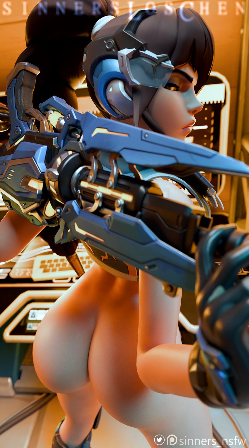 1girls 3d big_ass big_breasts big_butt captain_lacroix female female_only gun looking_back_at_viewer mirrorwatch overwatch overwatch_2 sinners_nsfw skinny solo taller_girl thick_ass thick_thighs thin widowmaker