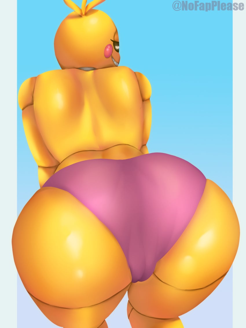 1girls almost_naked almost_nude animatronic animatronic_female ass ass_focus back back_view big_ass big_butt black_sclera bubble_ass bubble_butt female female_focus female_only five_nights_at_freddy's five_nights_at_freddy's_2 fnaf from_behind heart heart-shaped_pupils huge_ass huge_butt looking_at_viewer looking_back metal metallic_body nofapplease partially_clothed pink_underwear pussy_visible_through_panties robot robot_girl robot_humanoid round_ass round_butt sharp_teeth shiny shiny_skin smile smiling smiling_at_viewer solo solo_female solo_focus thick thick_ass thick_thighs toy_chica_(fnaf) underwear viewed_from_behind wide_hips yellow_body