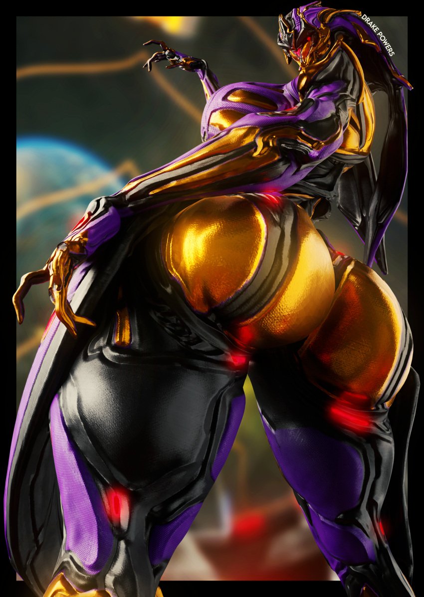 1female 3d ass ass_focus big_breasts blender detailed_background drakepowers extraterrestrial huge_butt humanoid space spaceship tenno voluptuous warframe wisp_(warframe)