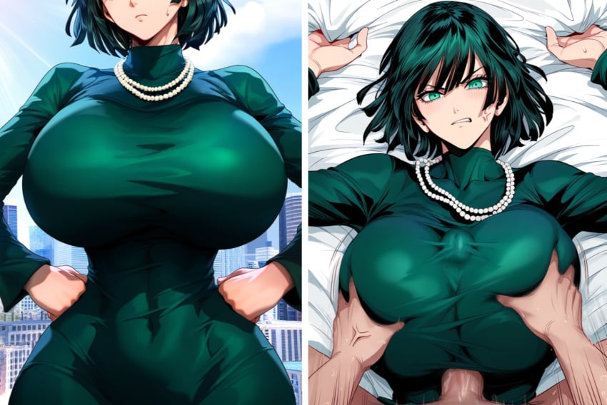 ai_generated anger_vein angry angry_face angry_sex breast_focus breast_grab breasts breasts_bigger_than_head clothed_sex clothed_titjob fondling fubuki_(one-punch_man) gigantic_breasts grabbing_sheets grope hands_on_hips head_out_of_frame huge_breasts massive_breasts necklace one-punch_man paizuri paizuri_under_clothes pov_paizuri pov_titfuck short_hair thin_waist tight_clothing tight_dress titfuck_under_clothes titjob wide_hips