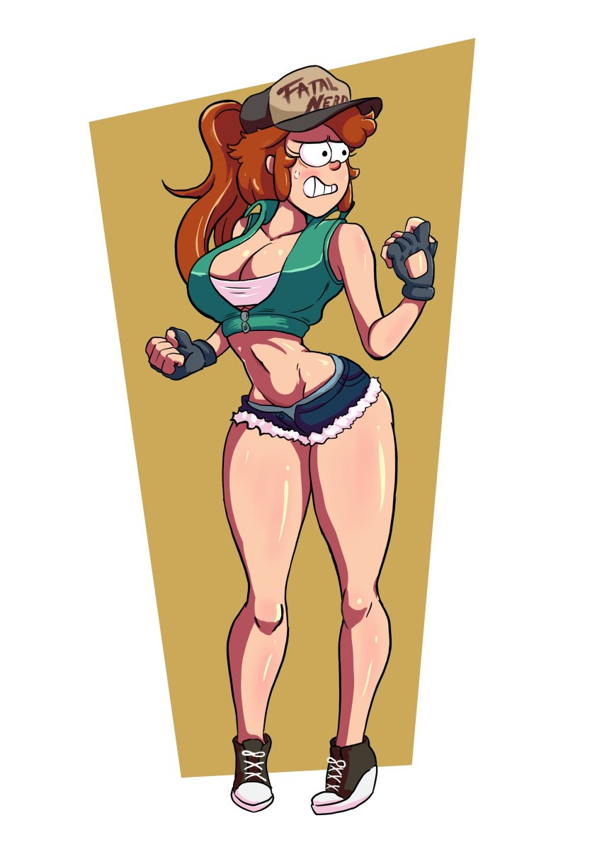 dipper_pines female_dipper gearfou genderswap_(mtf) gravity_falls huge_ass huge_breasts king_of_fighters midriff navel rule_63 snk snk_heroines:_tag_team_frenzy tagme tall terry_bogard thick_lips thick_thighs wide_hips