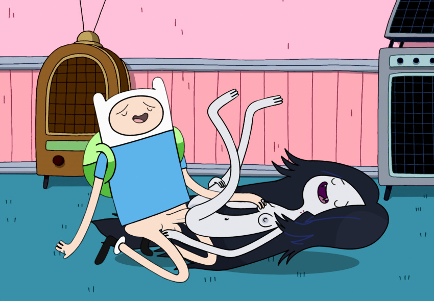 adventure_time backpack bag blonde_hair edit female finn_the_human full_circle human male marceline pale_skin