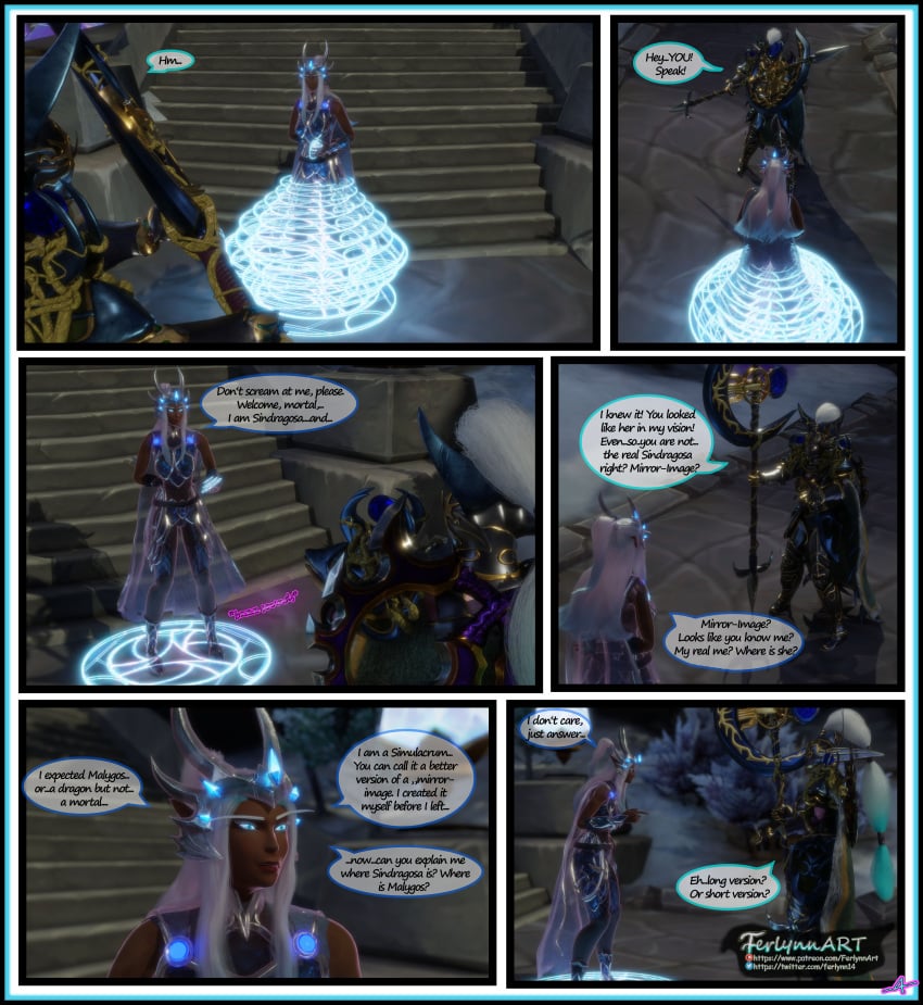 3d comic comic_page comic_panel female ferlynn futa_on_female futanari night_elf sindragosa story world_of_warcraft