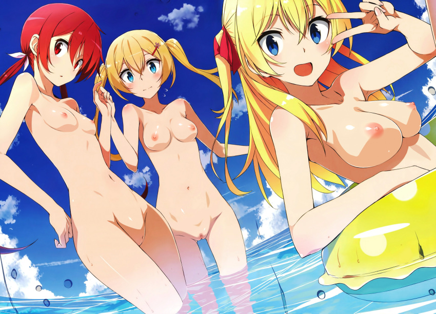 female joukamachi_no_dandelion jpeg_artifacts nipples nude pussy sakurada_akane sakurada_hikari satou_hana uncensored wet