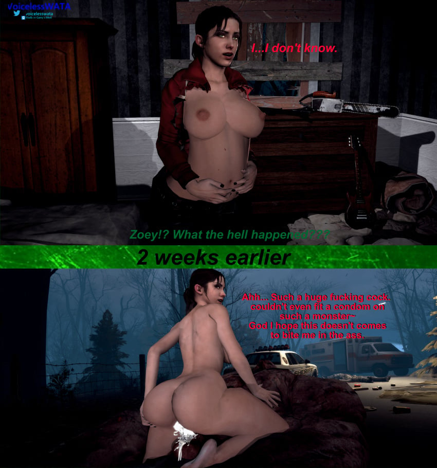 3d belly big_breasts big_butt breasts brown_hair comic_panel cum cum_in_pussy excessive_cum feet garry's_mod green_eyes left_4_dead pregnant pregnant_female rape tank_(left_4_dead) torn_clothes valve voicelesswata zoey_(left_4_dead)