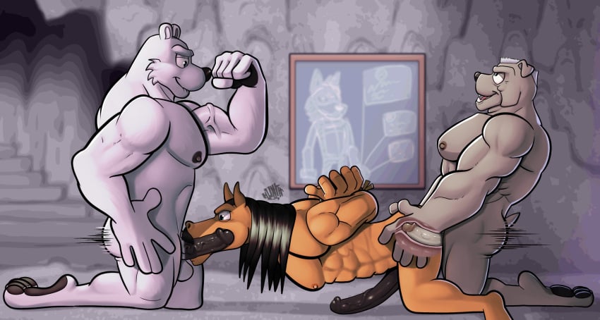 2021 abs anal anal_sex animal_genitalia animal_penis anthro anthro_on_anthro anthro_penetrated archie_comics arms_tied augustus_the_polar_bear balls bear bottomwear bound brown_body bulldog canid canine canis clothing detailed_background digital_media_(artwork) domestic_dog equid equine equine_genitalia equine_penis erection facial_hair feet fellatio flexing fur gay gay_sex genitals george_sommersby grey_body group group_sex hair hi_res horse hunter-husky internal internal_anal internal_oral male male/male male_penetrated male_penetrating male_penetrating_male mammal mastiff molosser motion_lines muscular muscular_male nipples nude oral pecs penetration penile penis polar_bear sega sex sir_connery sonic_(series) sonic_the_hedgehog_(archie) sonic_the_hedgehog_(comics) sonic_the_hedgehog_(series) spitroast tail threesome trio ursine vein veiny_muscles white_body