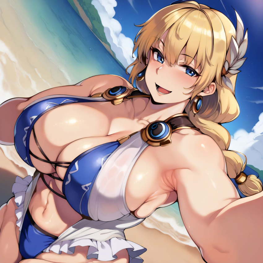 1girls ai_generated alternate_breast_size big_breasts bikini breasts busty castle12 curvaceous curvy curvy_body curvy_female curvy_figure female huge_breasts large_breasts nipples sophitia_alexandra soul_calibur sweat sweating sweaty sweaty_body sweaty_breasts swimwear thick_thighs thighs venus_body