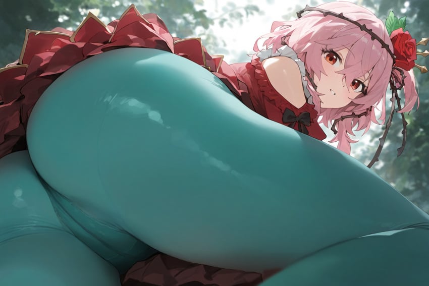 ai_generated female female_focus female_only nijisanji nijisanji_en pink_hair red_eyes rosemi_lovelock tights virtual_youtuber