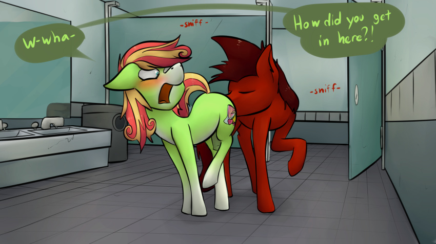 bathroom dialogue duo equine fan_character forced hi_res horse male mammal mango_tango mars_miner marsminer my_little_pony pony rape sniffing yaoi