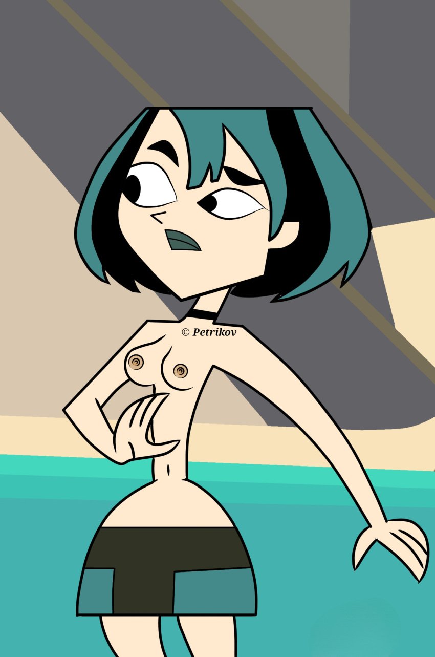 1girls big_breasts blue_hair blue_lipstick cartoon_network drawing erotic_painting fanart female fresh_tv gwen_(tdi) large_breasts naked naked_female naturalist nipples nude nude_cartoons nude_female nudist petrikov767 screaming_gophers teletoon tits_out total_drama total_drama:_action total_drama_(series) total_drama_island