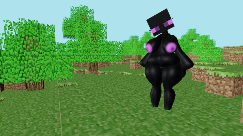 1girls 3d big_breasts curvy enderman enderwoman female minecraft pussy stare tagme