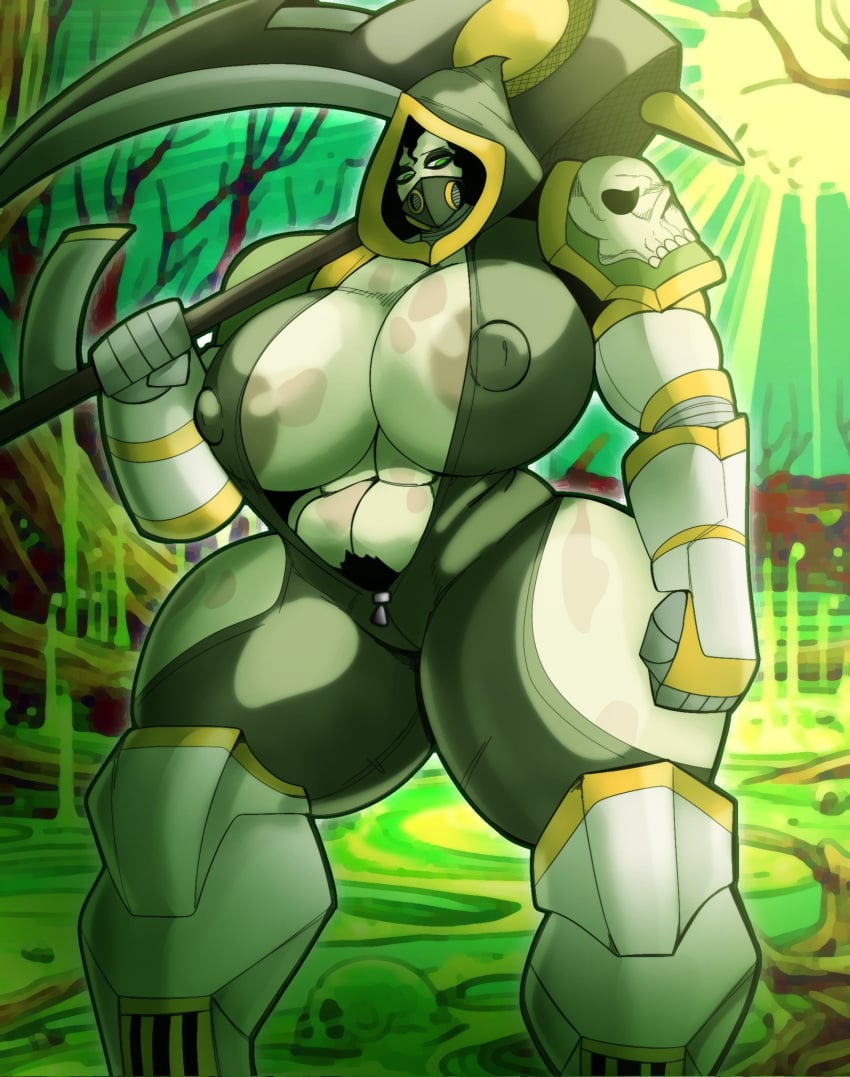 1girls abs death_guard female female_only hyper_breasts imperium_of_man mortarion muscular_female post-human primarch pubic_hair rompecaderasgod rule_63 warhammer_(franchise) warhammer_40k