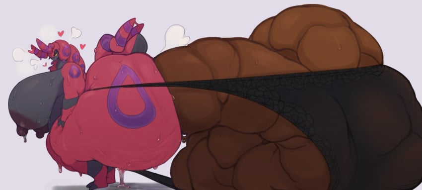 1female black_panties color cowpies edit edited fart heart heart_symbol huge_ass huge_breasts hyper hyper_ass hyper_fart panties_only pokemon pokemon_(species) scat scolipede soiling solo_female solo_focus sweat sweatdrop tagme