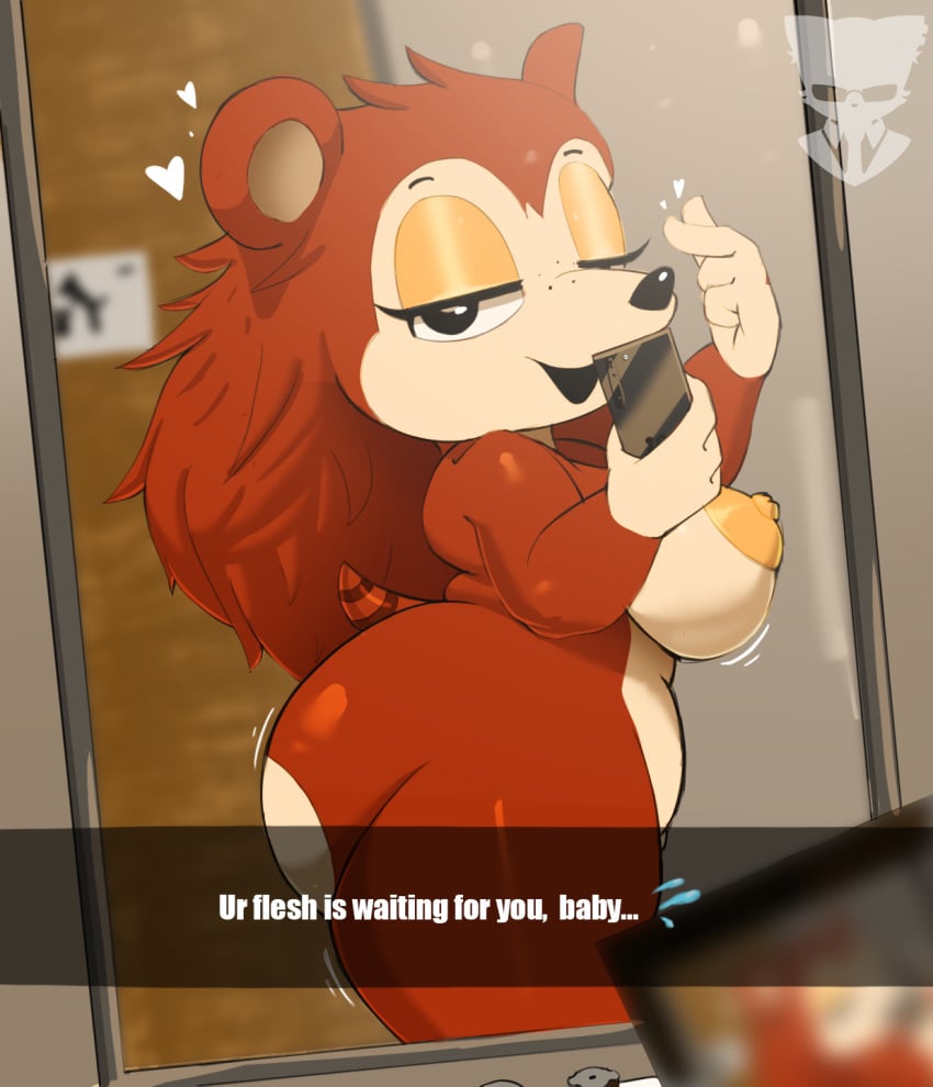 4_fingers animal_crossing anthro areola ass bathroom big_breasts big_butt big_eyes biped breasts brown_body digital_media_(artwork) ears_up electronics eulipotyphlan female fingers gesture glistening glistening_body hand_gesture hedgehog hi_res looking_at_viewer mammal markings milkshoba mirror mirror_selfie narrowed_eyes nintendo nipples nude open_mouth phone sable_able selfie short_stack side_view slightly_chubby slightly_chubby_female smile solo tail teasing text thick_thighs wide_hips