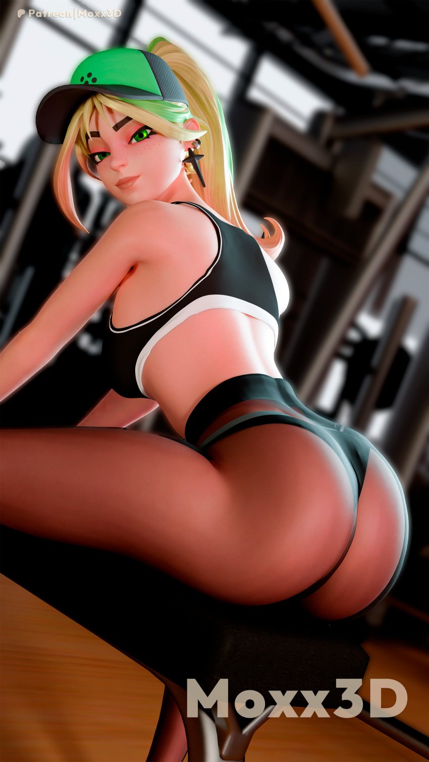 1girls ass ass_focus ass_visible_through_thighs bare_shoulders big_ass big_butt blonde_female blonde_hair blonde_hair_female female female_focus female_only fortnite fortnite:_battle_royale helsie_(fortnite) huge_ass looking_at_viewer looking_back moxx3d pantyhose solo_female sports_bra sports_panties sportswear thighs	 training