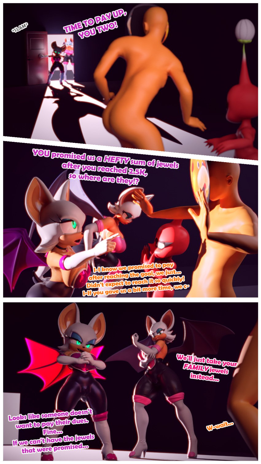 3d 3d_model bat blender comic confrontation dialogue female male mobian mobian_(species) mobian_bat multiple_boys multiple_girls nkaiz00 nottanj pikmin rouge_the_bat rouge_the_bat_(nottanj) rouge_the_bat_(valorlyz) sega self_insert shocked_expression sonic_(series) sonic_adventure_2 sonic_the_hedgehog_(series) threatening valorlynz wings worried_expression