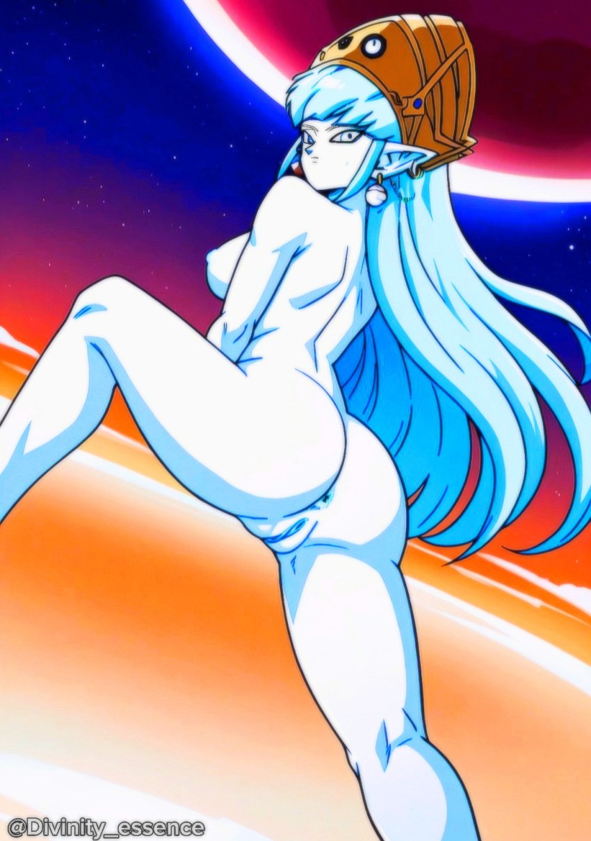 aeos agios ai_generated aios aiosu blue_body blue_eyes blue_hair divinity_essence dragon_ball dragon_ball_heroes goddess ladyaeos perfect_body pointy_ears super_dragon_ball_heroes supreme_kai_of_time time_power_unleashed_form time_power_unleashed_form_(dragon_ball)