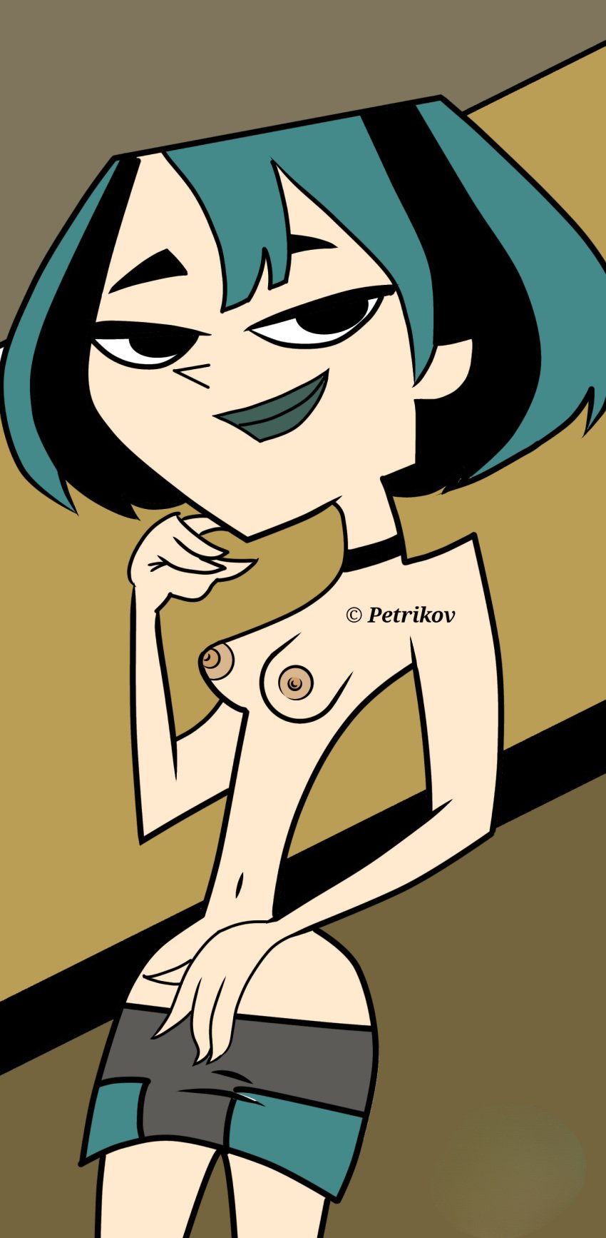 1girls big_breasts blue_hair blue_lipstick cartoon_network drawing erotic_painting fanart female fresh_tv gwen_(tdi) large_breasts naked naked_female naturalist nipples nude nude_cartoons nude_female nudist petrikov767 screaming_gophers teletoon tits_out total_drama total_drama:_action total_drama_(series) total_drama_island