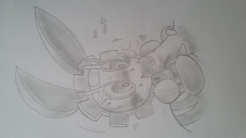 absurd_res duo fellatio greyscale hi_res magearna masturbation monochrome nintendo oral pencil_(artwork) penis pokemon pokemon_sm sex sideways traditional_media_(artwork) video_games