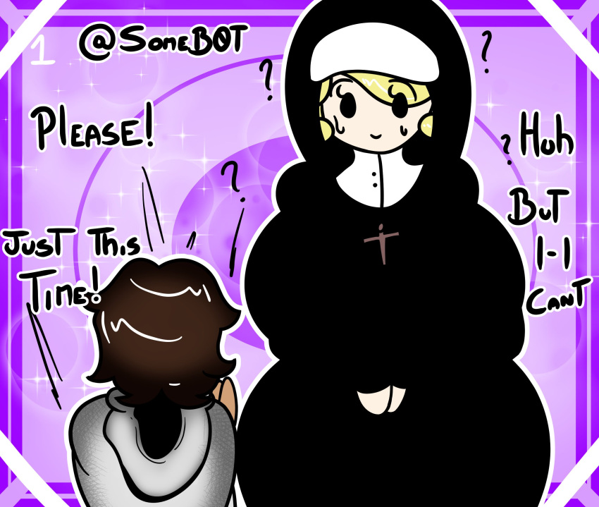 artist_logo artist_name before_sex blonde_hair brown_hair cross ibenerdy imminent_sex mary_(ibehorny) nun nun_outfit oc original_character somebot twitter_handle