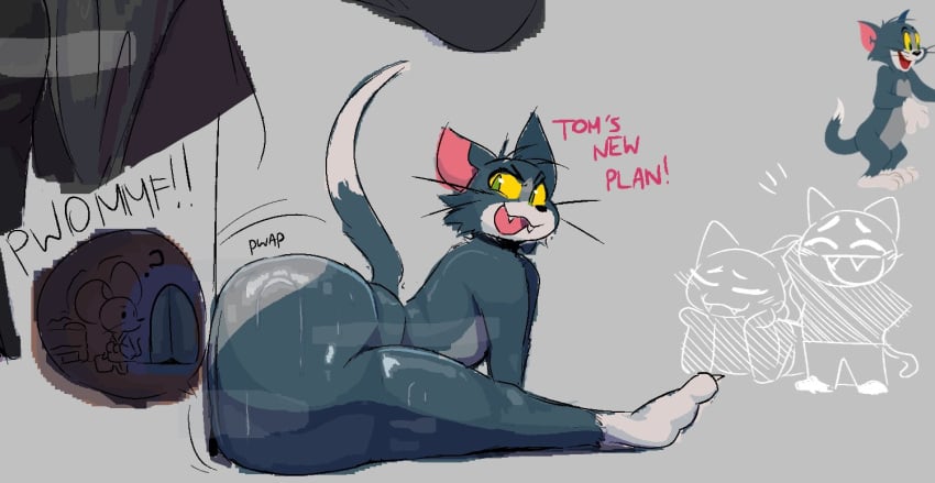 2boys anthro big_ass cat english_text feline femboy furry male quality rodent tagme text tom_and_jerry tom_cat uromatsu