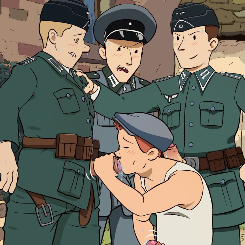 4boys blowjob colonel_von_krieger cum gay harzu male male_only nazi otto penis pierre_morteau soldier the_long_long_holiday undressing uniform