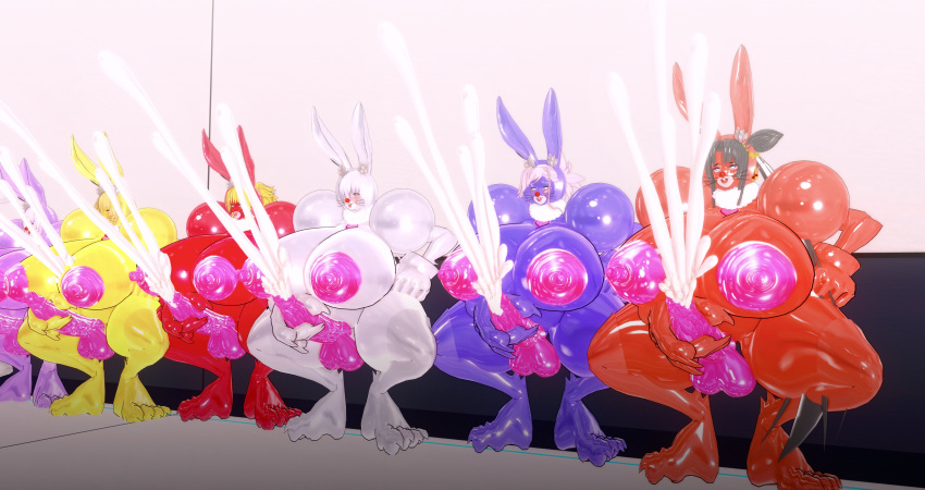 3d 3d_(artwork) ahe_gao balls bunny_girl claws cumshot drone fate_(series) futa_only futanari group huge_breasts huge_cock jeanne_alter jeanne_d'arc_(fate) latex masturbation miyamoto_musashi_(fate) mordred_(fate) next_yucoru_s nipples orgasm penile_masturbation pink_penis shiny_skin synchronized synchronized_cum tohsaka_rin whiskers