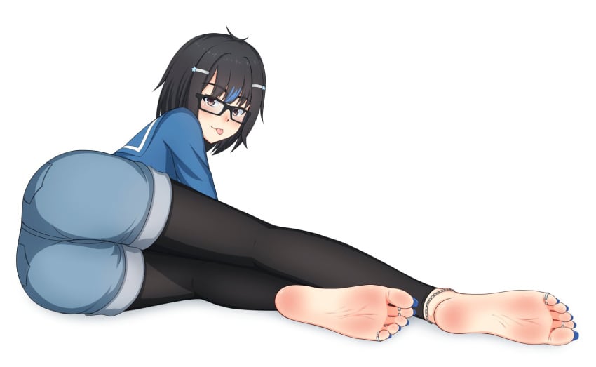 1girls barefoot clothed dragon_girl feet foot_fetish foot_focus girly louise_(lululewd) lululewd solo_female toenail_polish toenails toes