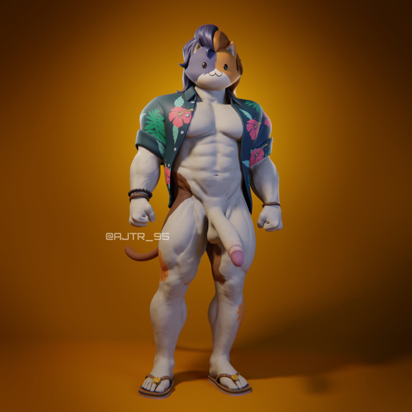 1boy 2023 3d 3d_model aj_racer95 anthro balls bara barazoku big_balls big_penis clothing epic_games erection felid feline felis fortnite gay looking_at_viewer male male_focus male_only manly meowscles_(fortnite) muscular_anthro muscular_male nude penis purradise_meowscles solo solo_male yaoi