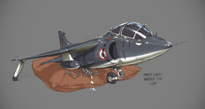 2016 aircraft airplane cum england_af english_text grey_background harrier hi_res jet lando living_aircraft living_machine looking_at_viewer machine male male_only penis pillow simple_background smile solo tentacle text vehicle vtol_aircraft