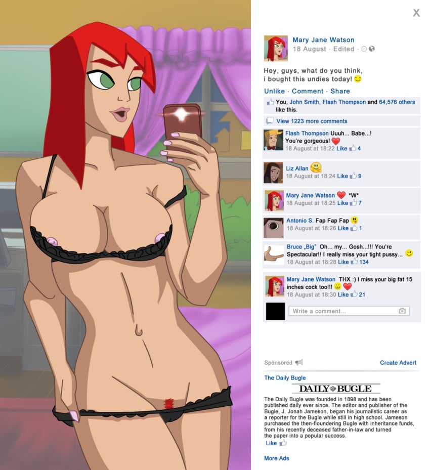 green_eyes hent livestream marvel marvel_comics mary_jane_watson mary_jane_watson_(spectacular) nsfw red_hair spider-man_(series) the_spectacular_spider-man