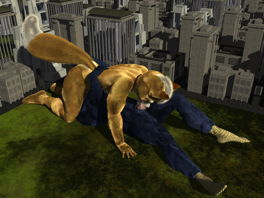 3d 69 anthro avian canine falco_lombardi fox fox_mccloud gay imago macro male male_only mammal nintendo no_humans oral sex star_fox video_games