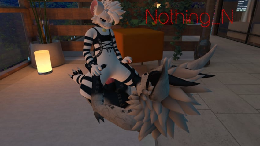 animal_genitalia animal_penis anus ass clothing femboy furry_only mayu_species nardoragon nothing_n riding riding_penis vrchat