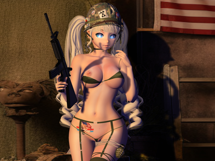 army army_girl gun millitary nipples pin_up second_life solo_female zal zallaria zally