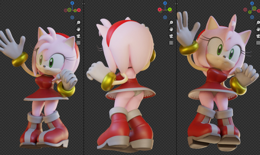 1girls 3d 3d_model amy_rose female furry sega sonic_(series) virtualust