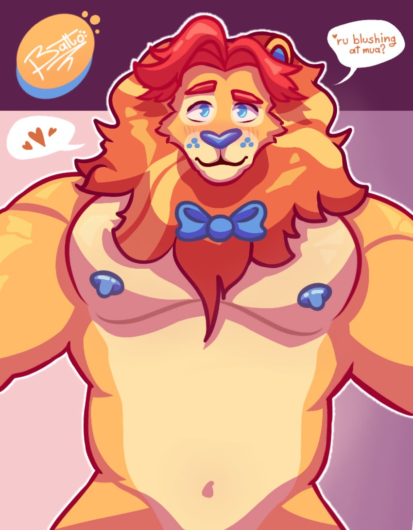 bara bara_tiddies bara_tits buff buff_male dad_bod furry furry_body furry_gay furry_male furry_only gay gay_boy gay_furry indigo indigo_park lion lloyd_(indigo_park) male male_buff