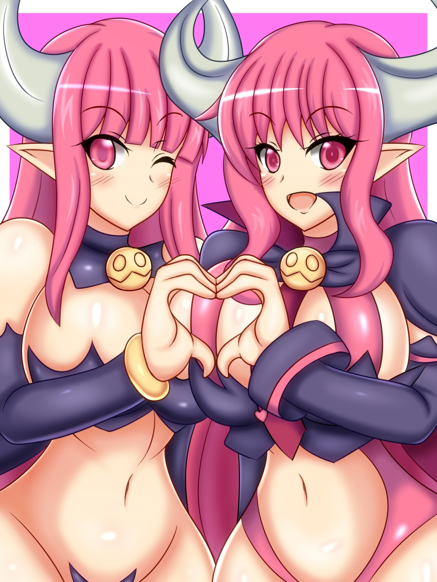 breasts disgaea large_breasts multiple_girls nippon_ichi_software succubus succubus_(disgaea) succubus_costume succubus_horns succubus_tail succubus_wings yukari_ume