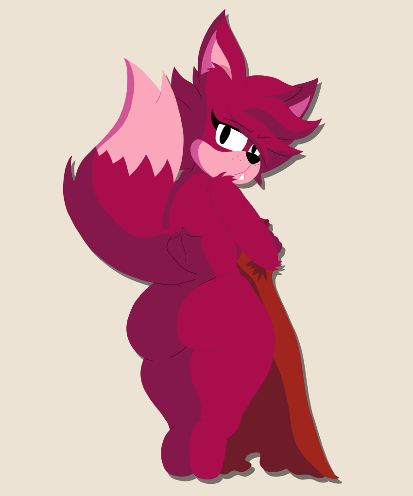 anthro behind_view flare_(sagetheghost) furry large_ass looking_at_viewer red_fur sagetheghost solo solo_female tagme