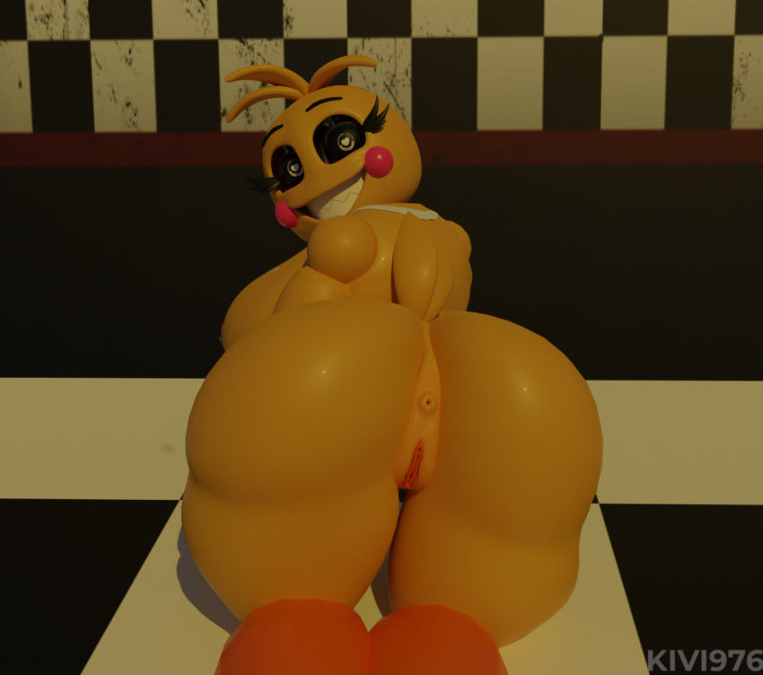 1girls 3d ass big_ass big_breasts big_butt boobs female female_only five_nights_at_freddy's fur furry kivi976 looking_at_viewer looking_back nude pussy pussy_juice solo tits toy_chica_(fnaf) yellow_body