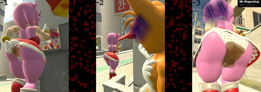 absurd_res accident amy_rose ass big_butt bottomwear clothed clothing clothing_lift dress dress_lift eulipotyphlan feces female food heart_print heart_print_panties heart_print_underwear hedgehog hi_res mammal miniskirt mr_disgusting panties scat sega shart skirt soiling soiling_underwear solo sonic_(series) sonic_the_hedgehog_(series) stain stained_clothing stained_underwear tails_the_fox underwear white_clothing white_panties white_underwear wide_hips