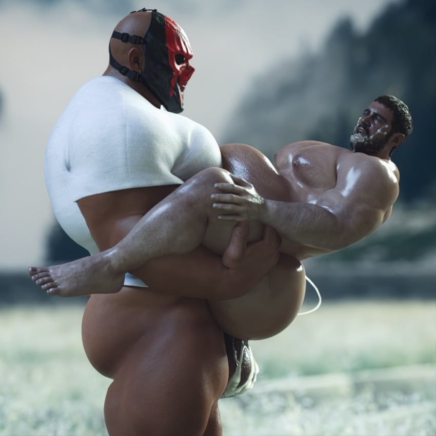 3d anal anal_sex balls bara big_balls big_penis boner chris_redfield erection gay male male_only muscles muscular nsfwmaker nude penis resident_evil sex size_difference